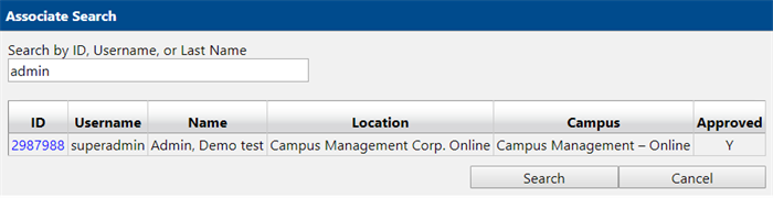 Associate search